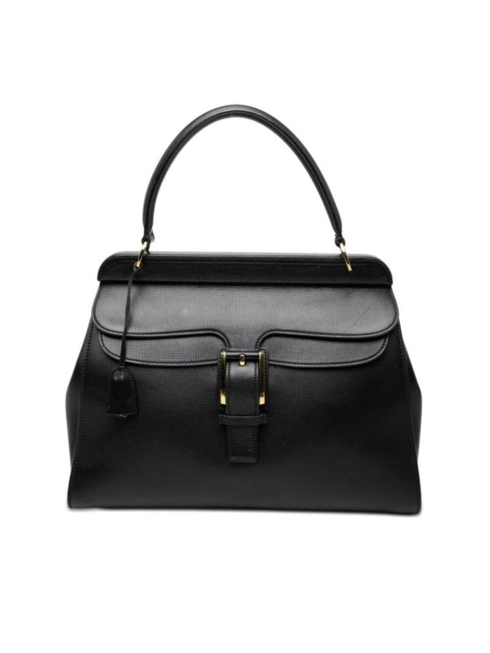 Gucci Handbag Black Leather with Logo Pouch
